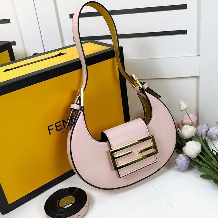 Cheap HOT Mini Leather Cookie Bag Fendi In Pink Hobo Calf 0814